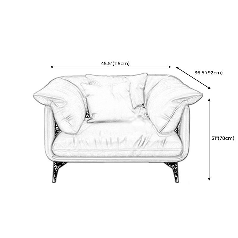 Tan Cushion Back Contemporary Stain-Resistant Genuine Leather Sofa