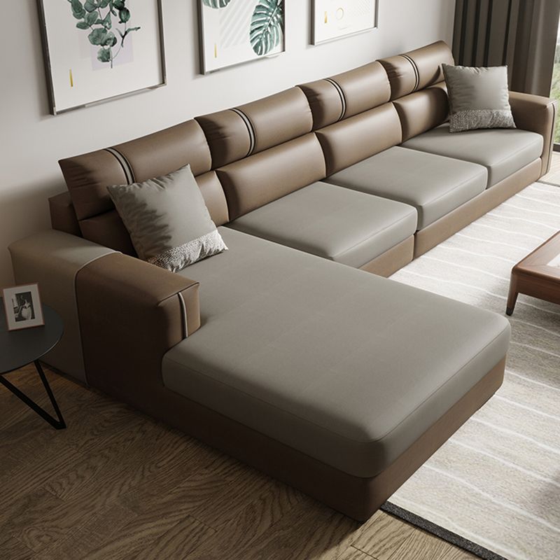 Contemporary L-Shape Sectional with Chaise and Recessed Arms