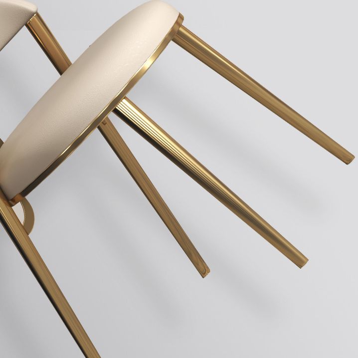 Dining Room Armless Side Chair Glam Faux Leather Dining Chair