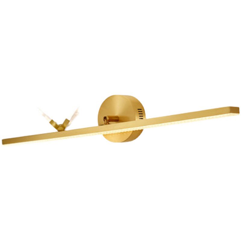 Modern American Style Linear Vanity Wall Light Fixtures Copper 3 Lights Wall Mounted Vanity Lights for Bathroom