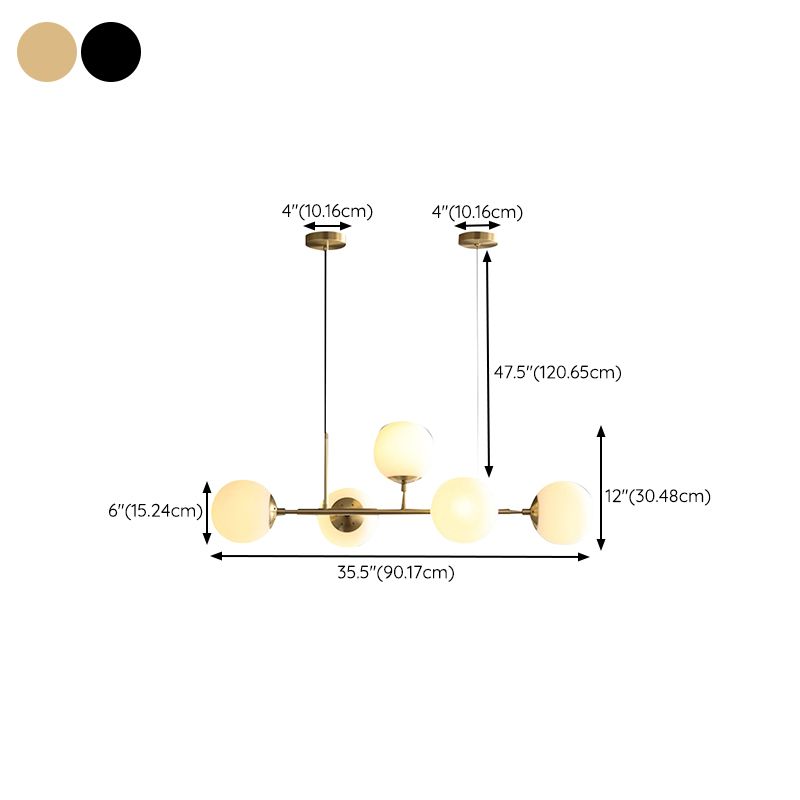 Modern Island Light Minimalist Glass Hanging Light for Dining Room