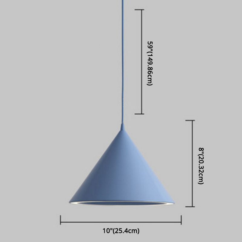 Conical Pendant Lighting Fixture Minimalist Style LED Metal Hanging Ceiling Light