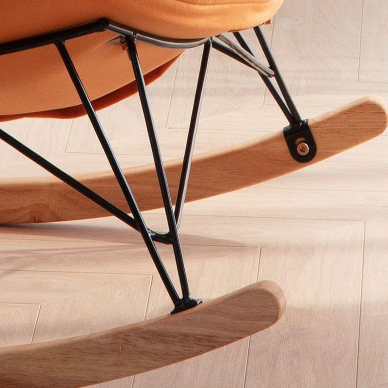 Modern Upholstered Rocker Chair Metal Frame Water Resistant Spindle Rocker Chair