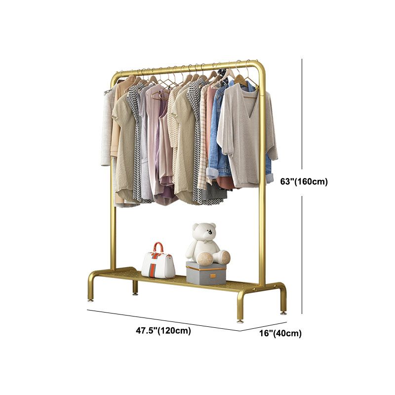 Glam Hall Stand Metal Hanging Rail and Lower Shelf Entryway Kit
