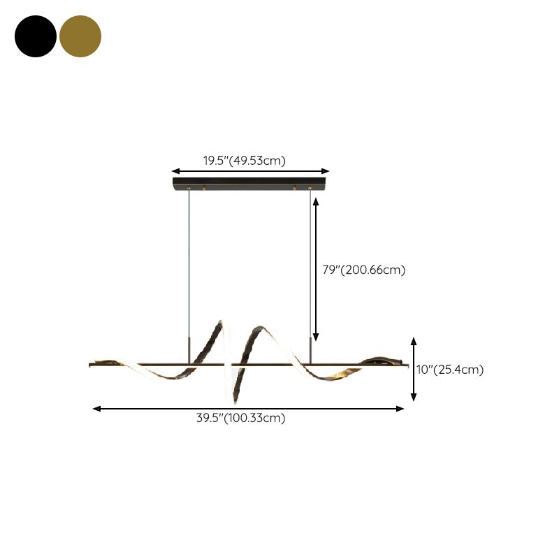 Single Black/Golden Kitchen Island Lighting Modern LED Island Pendant Lighting