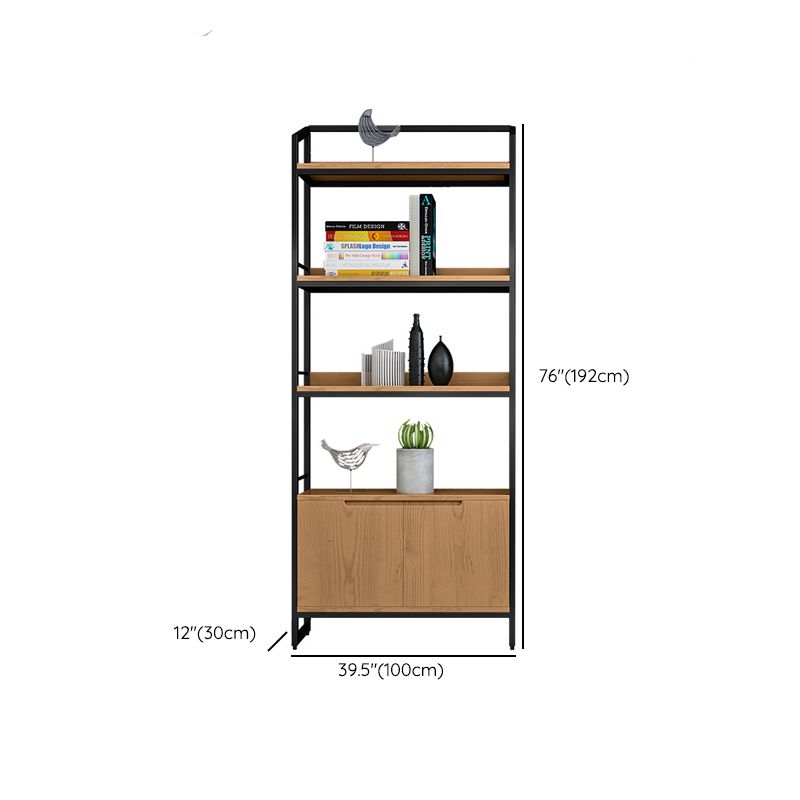 Etagere Metal Bookshelf Natural Shelf Bookcase for Study Room
