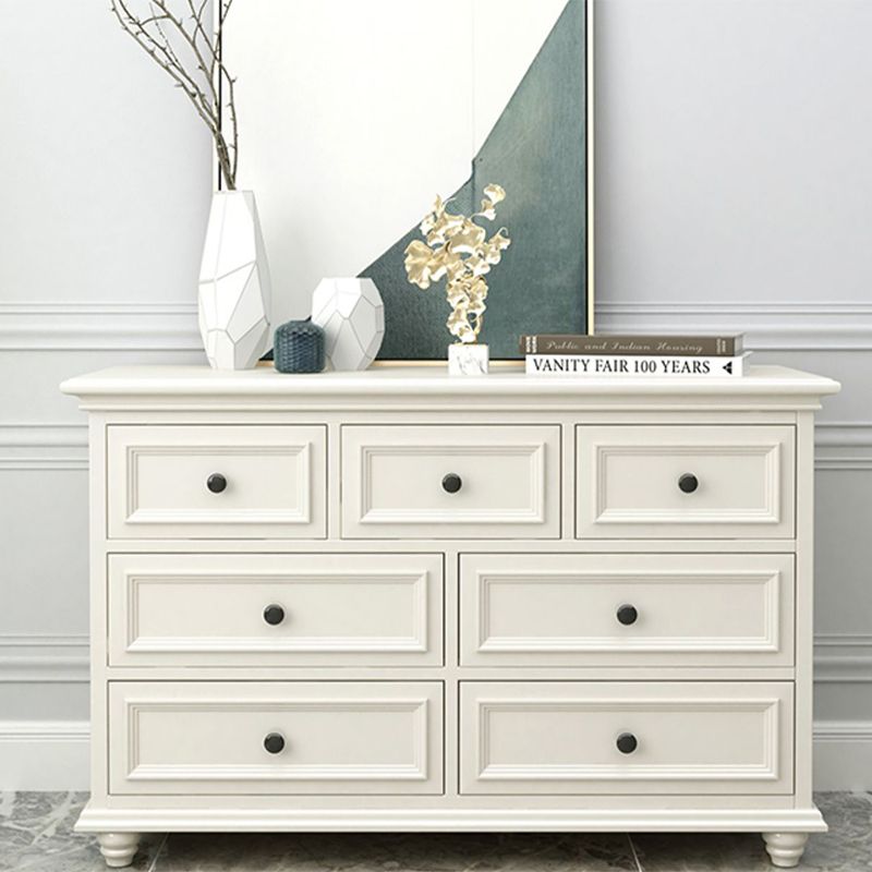 Traditional Storage Chest Solid Wood White Dresser , 23.33-inch Width