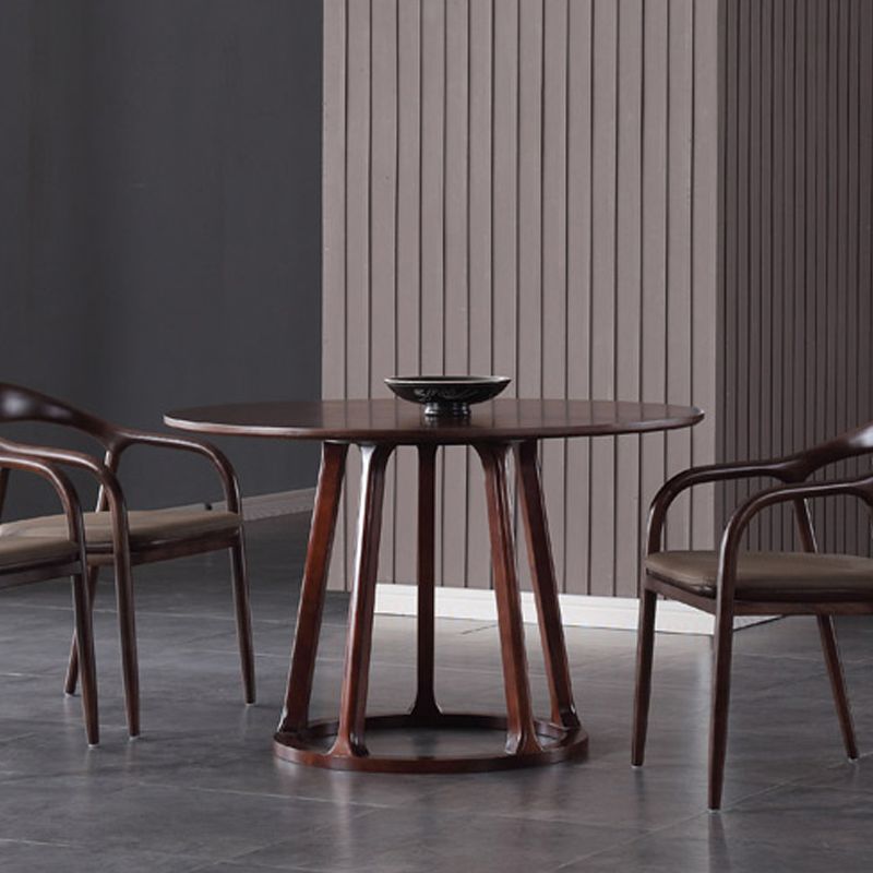 Contemporary Solid Wood Dining Table Round Pedestal Base Dining Table for Home