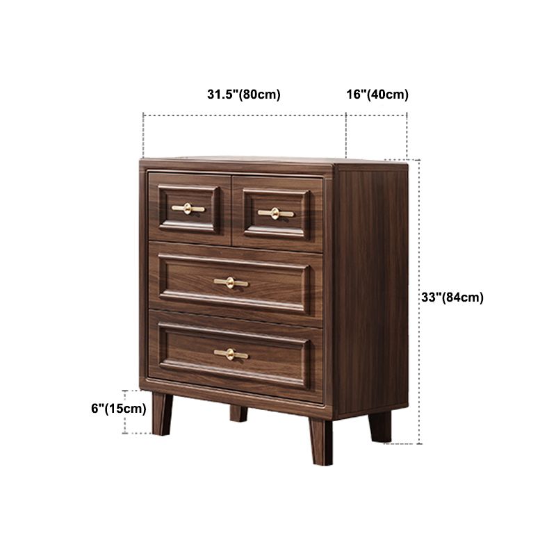 16" W Modern Brown Oak Storage Chest Dresser Wood Storage Chest with Drawers