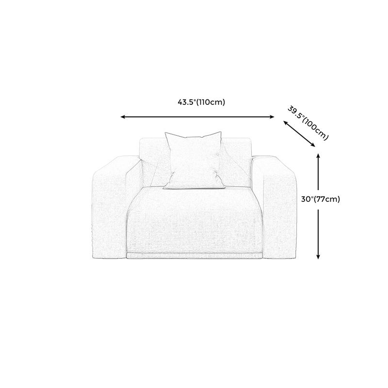 Stationary Slipcovered Cotton Living Room Square Arm Loose Back Sofa