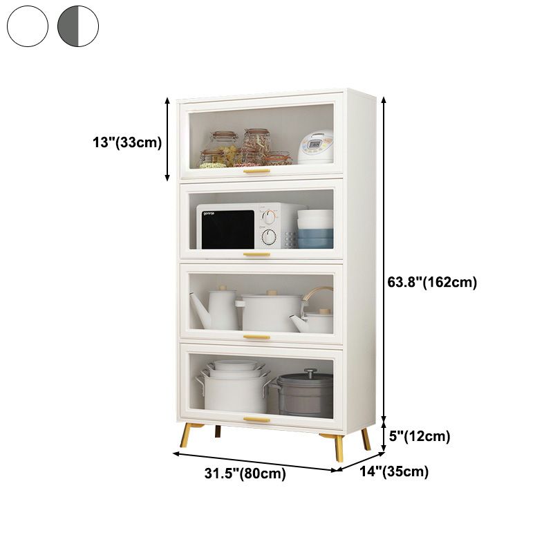 Contemporary Kitchen Dining Server Manufactured Wood Dining Server with Glass Doors