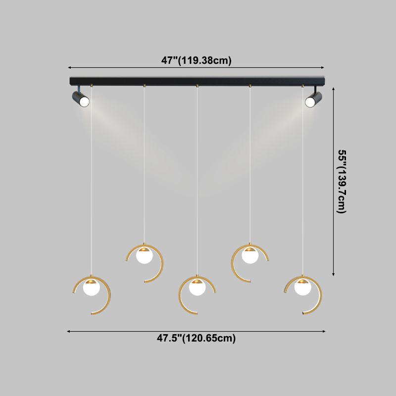 Modern Kitchen Island Lighting Geometric island chandelier lights Metal Chandelier