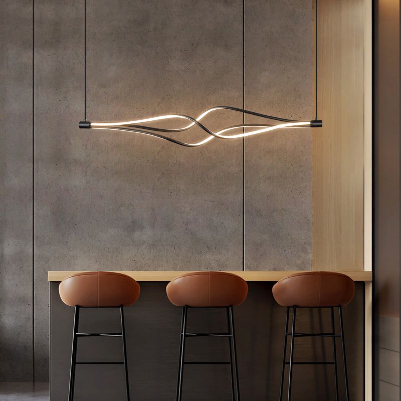 Modern Chandeliers For Foyer Wave Suspension Light LED Pendant Light Fixtures