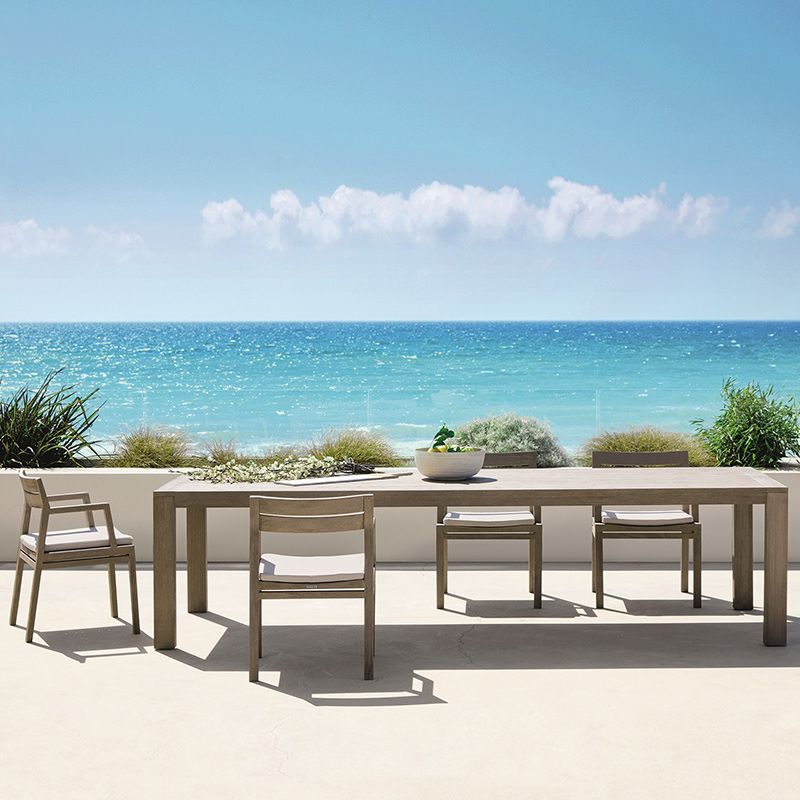 Modern Dining Chairs Teak With Arm Removable Cushion Outdoor Bistro Chairs