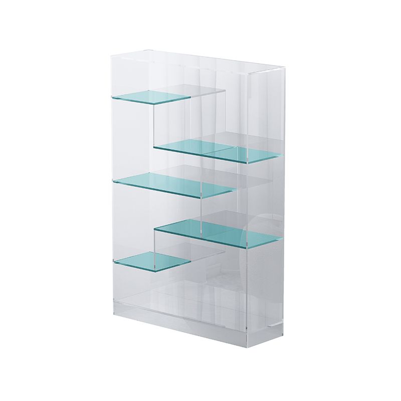 Contemporary Closed Back Bookshelf Standard Acrylic Bookcase with Shelves