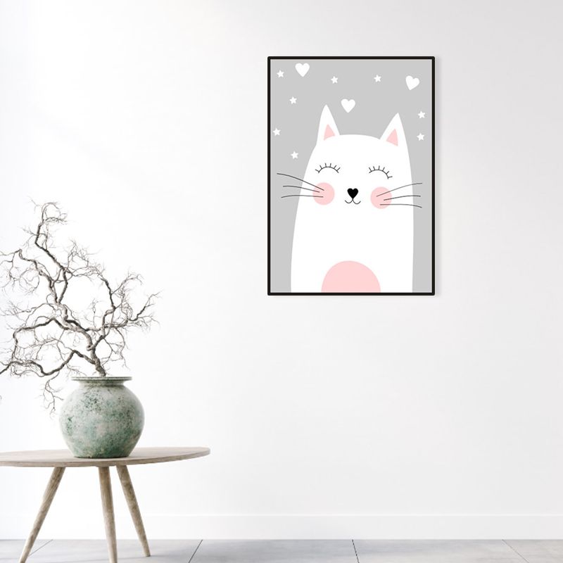 Light Color Merry Animal Canvas Textured Wall Decor for Study Room, Multiple Sizes