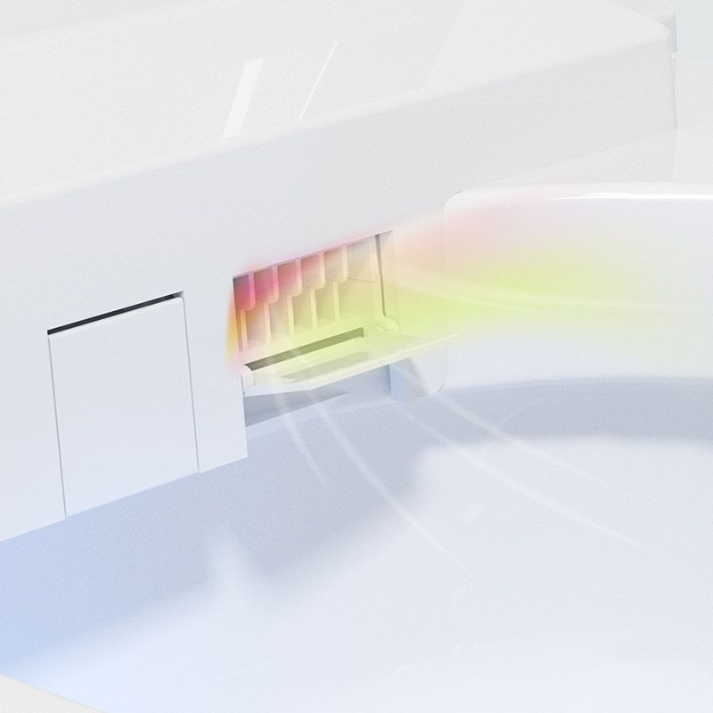 Modern White Concealed Tank Toilet Skirted ABS Floor Mounted Flush Toilet with Seat