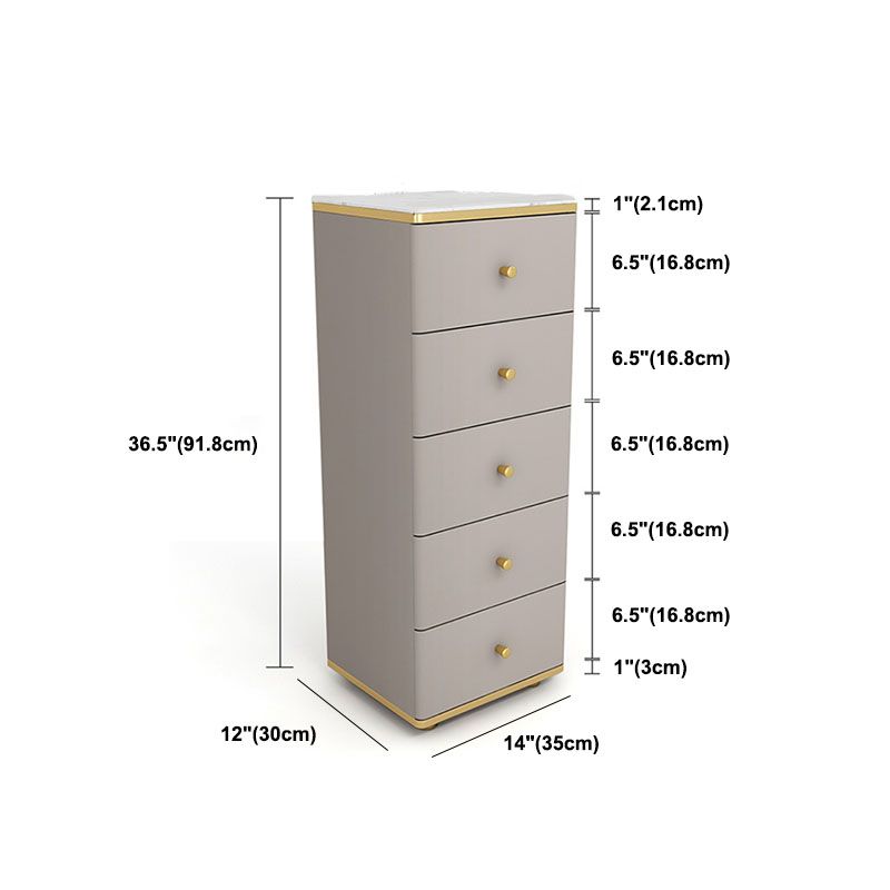 11.7-inch Width Glam Dresser Stone Storage Chest with 5 Drawers