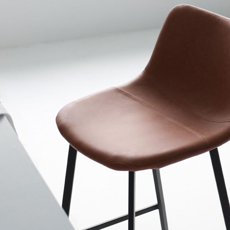 Modern Style Bar-stool PU Leather Counter Bar Stool with Metal Legs for Restaurant