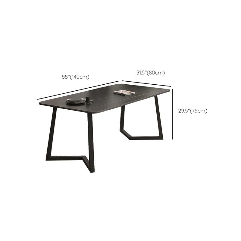 Contemporary Black Dining Table Set 1/2/7 Pieces Metal Dining Set with Padded Chairs