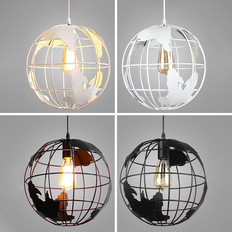 Globe Metal Hanging Pendant Light Modern Style Pendant Lighting Fixture for Bedroom