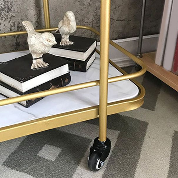 Contemporary Rolling Rectangular Prep Table Metal Prep Table for Home Use