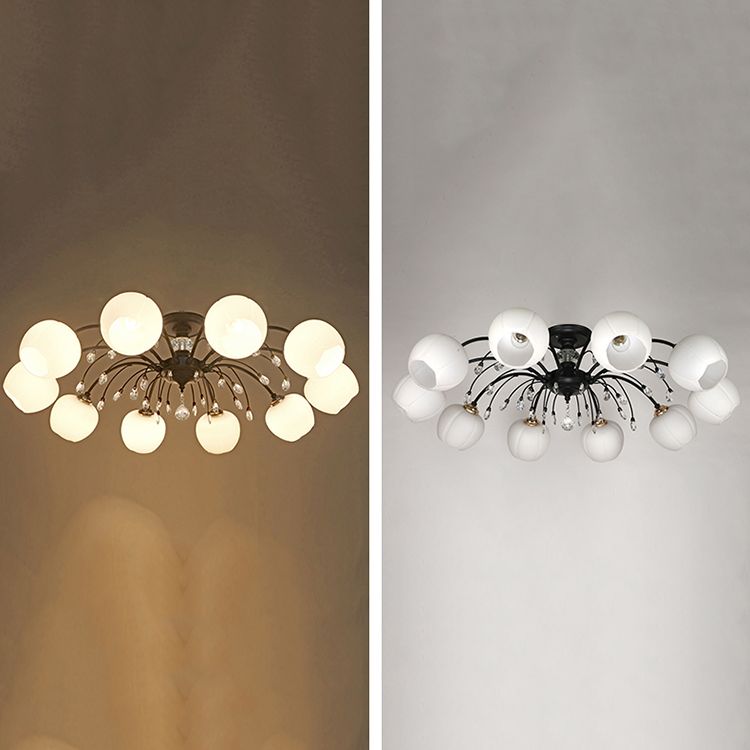 Glas Schwarz Semi Flush Mount Lighting Kugel-minimalistische Deckenleuchte