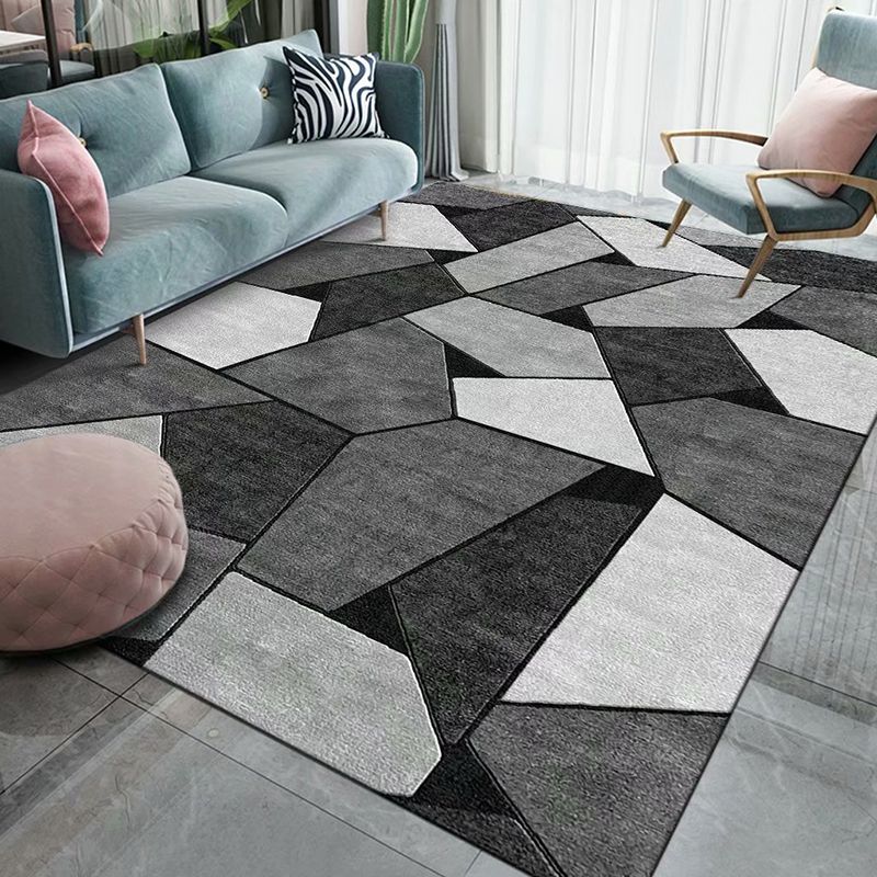 Modern Geometric Pattern Rug Creative Carpet Polyester Rug for Home Decoration