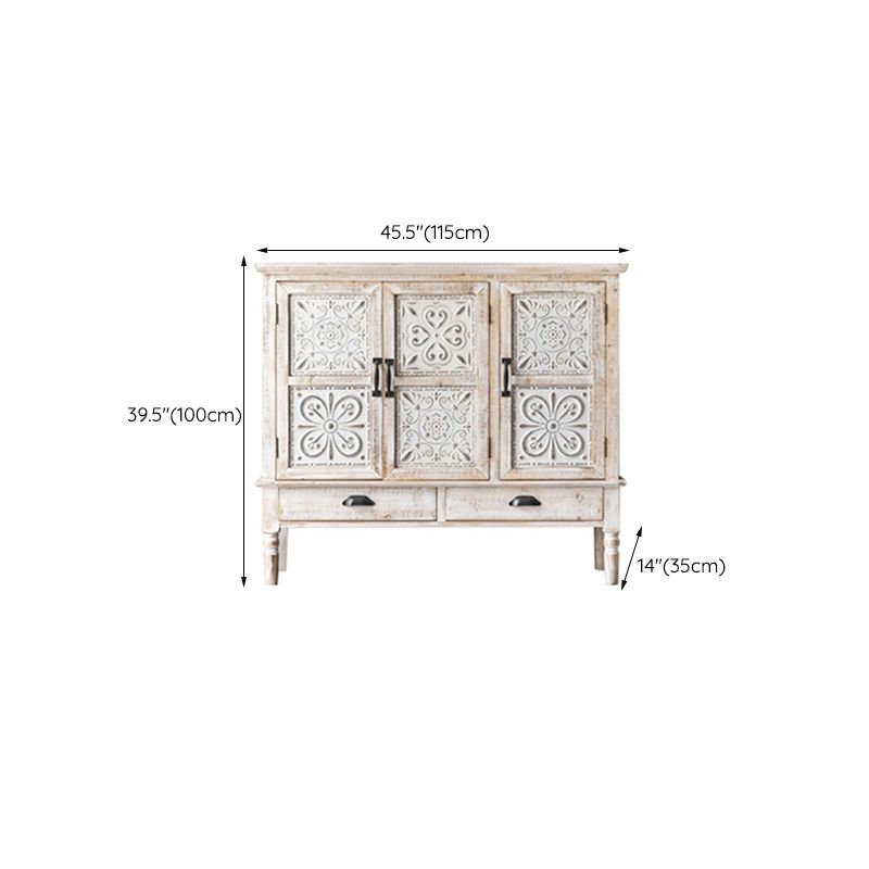 Industrial Wood Accent Cabinet White Accent Cabinet in Distressed Finish