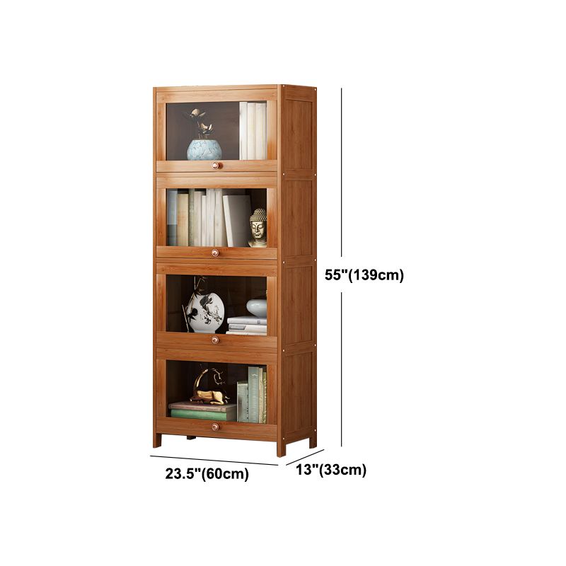 Bookcase standard moderni marrone libreria in legno fabbricato con porta per la casa