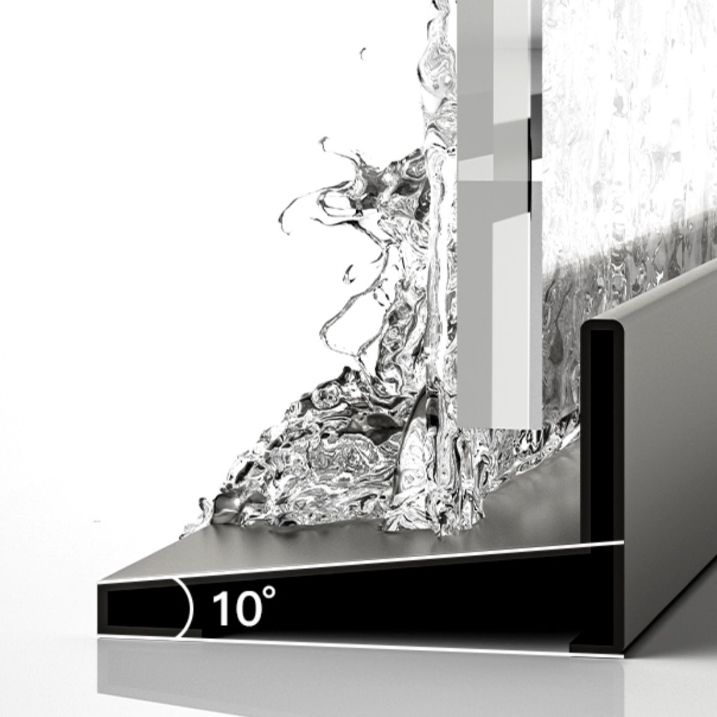 Simple In-line Shower Door Glass and Metal Bathroom Shower Bath Door