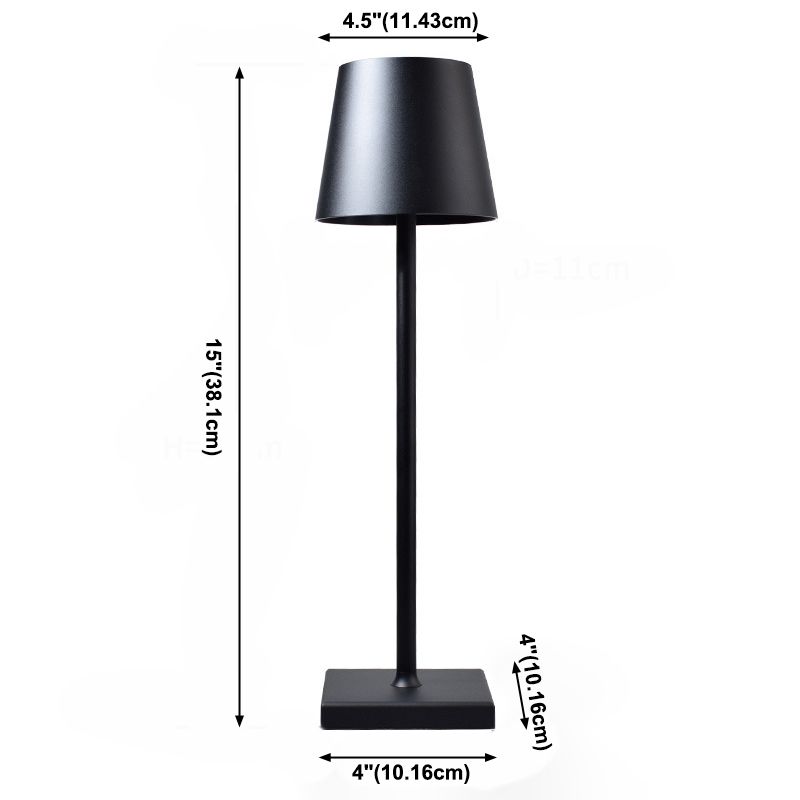 Lampe de table en métal avec commande tactile, lumière de table de cylindre pour le bureau
