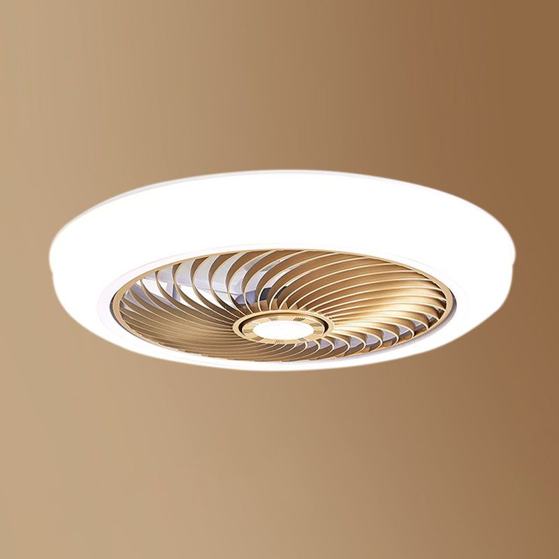 Moderne prägnante LED -Deckenlüfter leichte schmiedeeisere kreisförmige Decke mit Acrylschatten