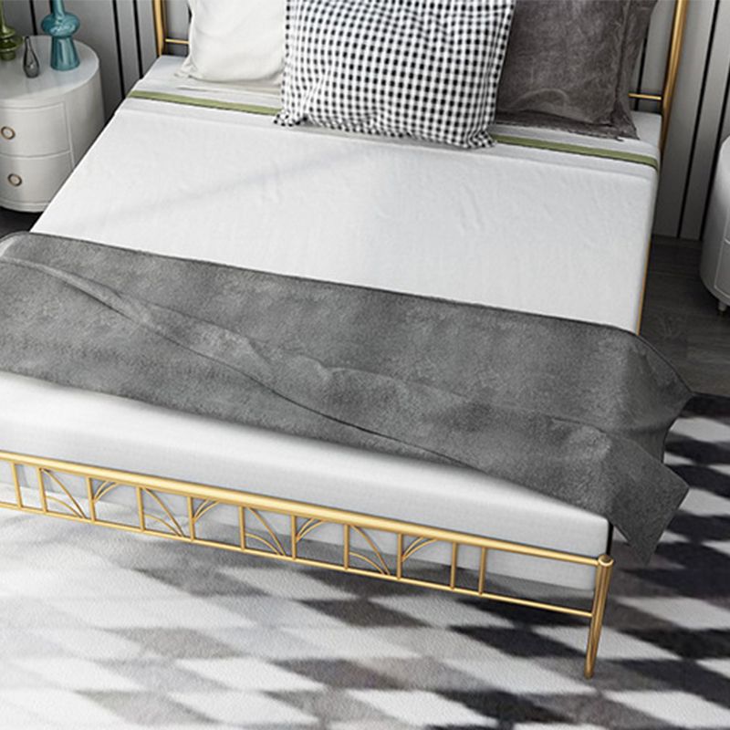 Gold and Black Bed Frame Iron Open-Frame Bed with Custom Gold Legs