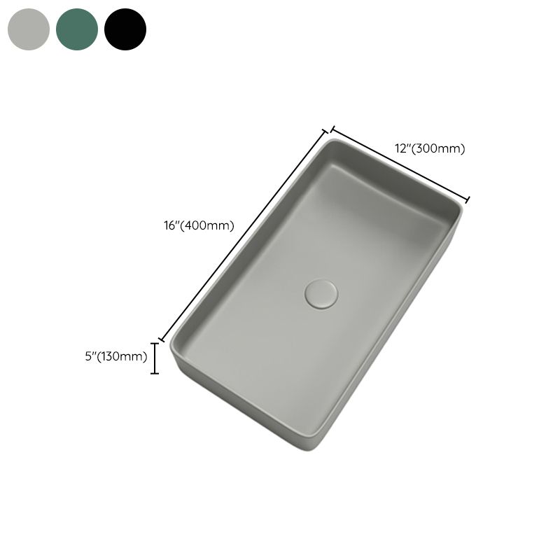 Contemporary Bathroom Sink Porcelain Rectangular Vessel Bathroom Sink