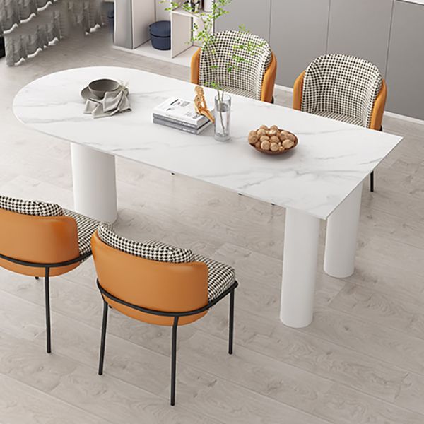 Gratis vorm 3 poten moderne stijl eettafel witte vaste tafel met gesinterde steen