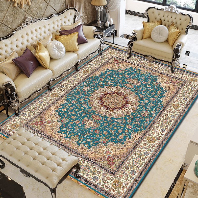 Europese woonkamer tapijt Medaillon Afdrukken Polyester Area Tapijt Anti-slip Easy Care Tapijt