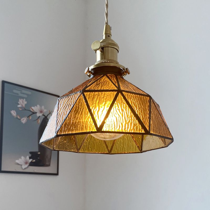 Luce a sospensione di vetro geometrica 1 illuminazione giù per il corridoio