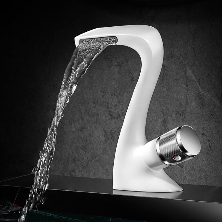 Modern Faucet Bathroom Knob Handle Single Hole Waterfall Spout Faucet