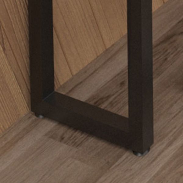 Solid Wood Rectangle Bistro Table with Metal Frame for Living Room