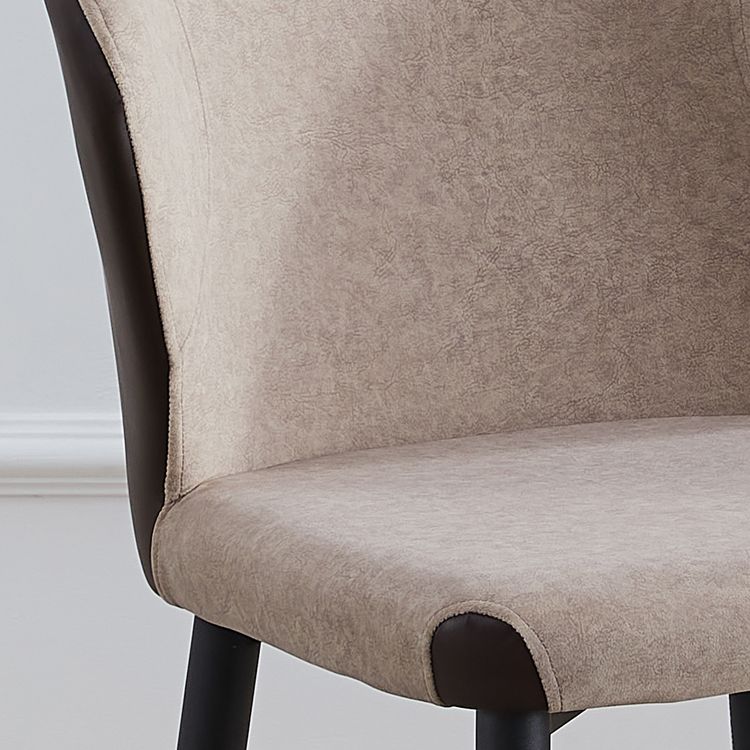 Silla lateral de comedor contemporánea con acabado mate, respaldo de cuero, silla de comedor