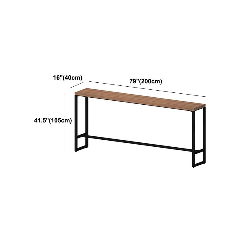 Rectangle Pine Wood Counter Table Industrial Bar Table for Dining Room