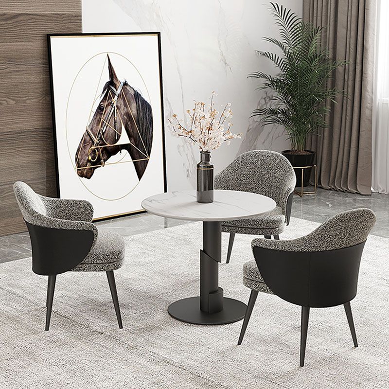 Nordic Style Metal Dining Chair Upholstered Arm Chair for Restaurant Use