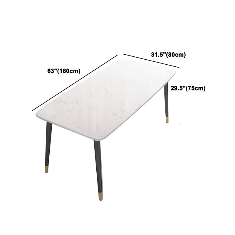 Modern Dinette Set 1/4/5 Pieces Rectangle White Marble Dining Table Set