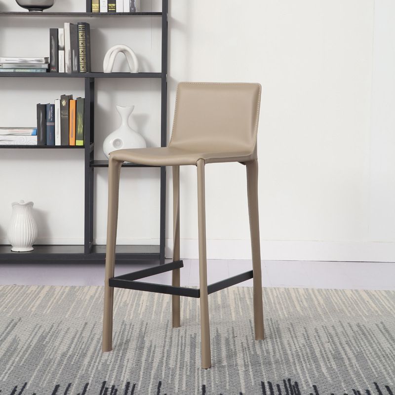 Modern Bar-stool Leather Counter Bar Stool with Metal Legs for Kitchen