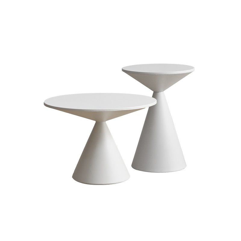 Contemporary Corner Table Metal Round Pedestal Side End Table