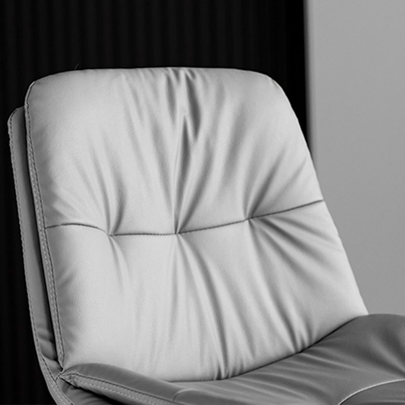 Contemporary Metal Barstool Faux Leather Counter Stool with Swivel in Matte Finish