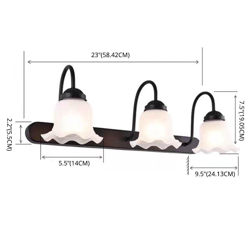 Glass Wall Lighting Fixture Bell Shaped Traditional Style Wall Mount Light Fixture