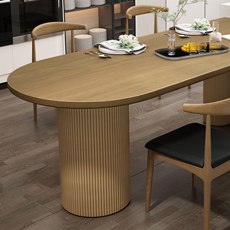 Modern Irregular Shape Dining Table Solid Wood Table with 3 Legs for Restaurant