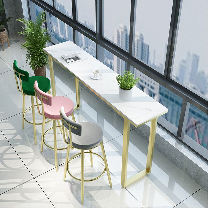 Glam Style 1/2/3/4 Pieces Faux Marble Bar Table Set Fixed Table Counter Set for Home Use